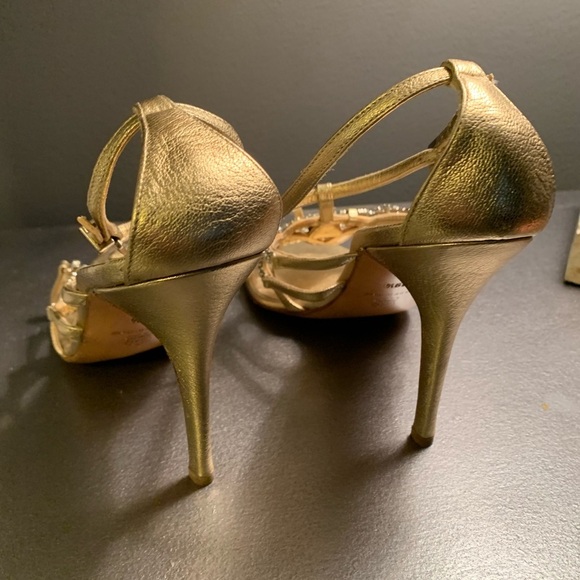 Domenico Vacca gold metallic and jewelled heeled sandals - Picture 6 of 7